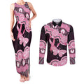 Australia Indigenous Couples Matching Tank Maxi Dress and Long Sleeve Button Shirt Pink Ribbon Breast Cancer Butterfly Aboriginal Black - Aussie Hoodie