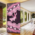 Australia Indigenous Door Cover Pink Ribbon Breast Cancer Butterfly Aboriginal Black - Aussie Hoodie