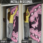 Australia Indigenous Door Cover Pink Ribbon Breast Cancer Butterfly Aboriginal Black - Aussie Hoodie