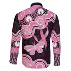 Australia Indigenous Family Matching Long Sleeve Bodycon Dress and Hawaiian Shirt Pink Ribbon Breast Cancer Butterfly Aboriginal Black - Aussie Hoodie