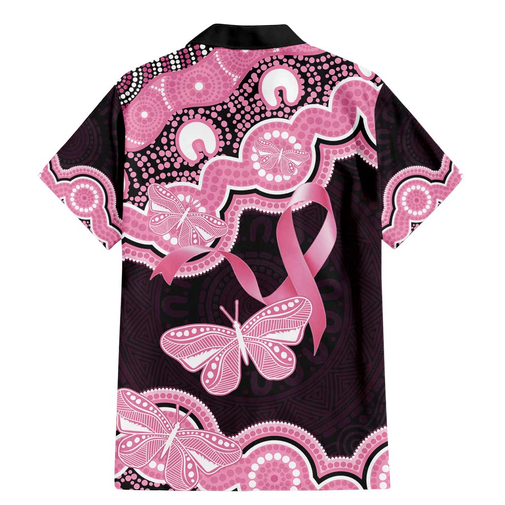 Australia Indigenous Family Matching Mermaid Dress and Hawaiian Shirt Pink Ribbon Breast Cancer Butterfly Aboriginal Black - Aussie Hoodie