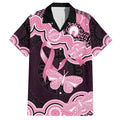 Australia Indigenous Family Matching Off Shoulder Maxi Dress and Hawaiian Shirt Pink Ribbon Breast Cancer Butterfly Aboriginal Black - Aussie Hoodie