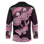 Australia Indigenous Hockey Jersey Pink Ribbon Breast Cancer Butterfly Aboriginal Black - Aussie Hoodie