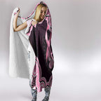 Australia Indigenous Hooded Blanket Pink Ribbon Breast Cancer Butterfly Aboriginal Black - Aussie Hoodie