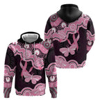 Australia Indigenous Hoodie Pink Ribbon Breast Cancer Butterfly Aboriginal Black - Aussie Hoodie