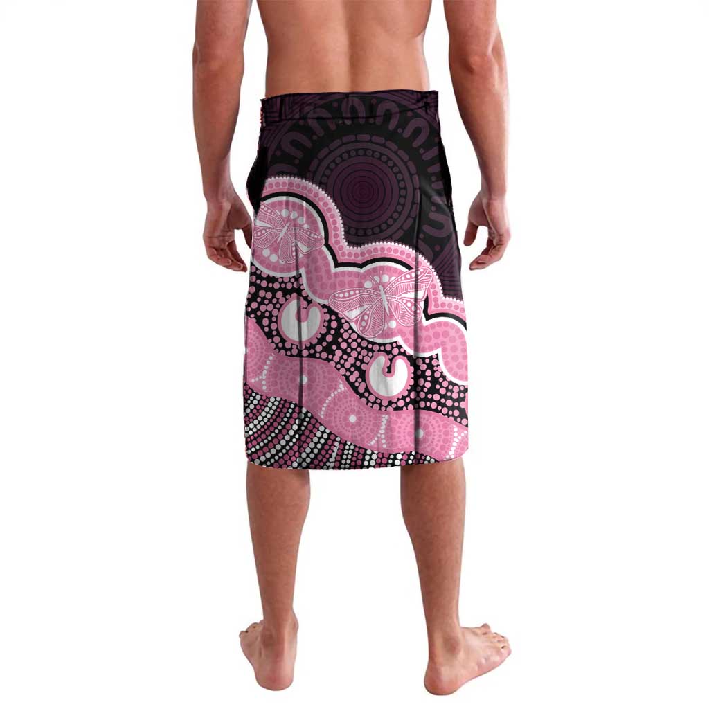 Australia Indigenous Lavalava Pink Ribbon Breast Cancer Butterfly Aboriginal Black - Aussie Hoodie