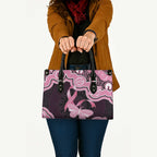 Australia Indigenous Leather Bag Pink Ribbon Breast Cancer Butterfly Aboriginal Black - Aussie Hoodie