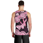 Australia Indigenous Men Tank Top Pink Ribbon Breast Cancer Butterfly Aboriginal Black - Aussie Hoodie