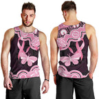 Australia Indigenous Men Tank Top Pink Ribbon Breast Cancer Butterfly Aboriginal Black - Aussie Hoodie