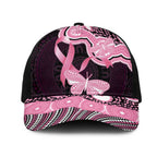 Australia Indigenous Mesh Trucker Cap Pink Ribbon Breast Cancer Butterfly Aboriginal Black - Aussie Hoodie