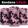 Australia Indigenous Neck Gaiter Pink Ribbon Breast Cancer Butterfly Aboriginal Black - Aussie Hoodie