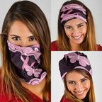 Australia Indigenous Neck Gaiter Pink Ribbon Breast Cancer Butterfly Aboriginal Black - Aussie Hoodie