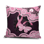 Australia Indigenous Pillow Cover Pink Ribbon Breast Cancer Butterfly Aboriginal Black - Aussie Hoodie