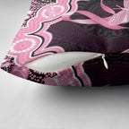 Australia Indigenous Pillow Cover Pink Ribbon Breast Cancer Butterfly Aboriginal Black - Aussie Hoodie
