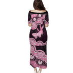 Australia Indigenous Puletasi Pink Ribbon Breast Cancer Butterfly Aboriginal Black - Aussie Hoodie