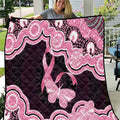Australia Indigenous Quilt Pink Ribbon Breast Cancer Butterfly Aboriginal Black - Aussie Hoodie