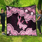 Australia Indigenous Quilt Pink Ribbon Breast Cancer Butterfly Aboriginal Black - Aussie Hoodie