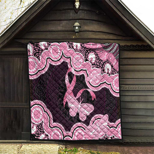 Australia Indigenous Quilt Pink Ribbon Breast Cancer Butterfly Aboriginal Black - Aussie Hoodie
