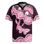 Australia Indigenous Rugby Jersey Pink Ribbon Breast Cancer Butterfly Aboriginal Black - Aussie Hoodie