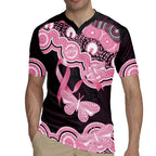 Australia Indigenous Rugby Jersey Pink Ribbon Breast Cancer Butterfly Aboriginal Black - Aussie Hoodie