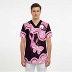 Australia Indigenous Scrub Top Pink Ribbon Breast Cancer Butterfly Aboriginal Black - Aussie Hoodie
