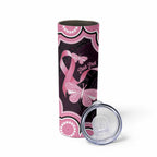 Australia Indigenous Skinny Tumbler Pink Ribbon Breast Cancer Butterfly Aboriginal Black - Aussie Hoodie