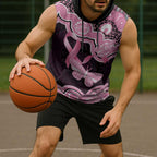 Australia Indigenous Sleeveless Hoodie Pink Ribbon Breast Cancer Butterfly Aboriginal Black - Aussie Hoodie