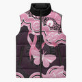 Australia Indigenous Sleeveless Puffer Jacket Pink Ribbon Breast Cancer Butterfly Aboriginal Black - Aussie Hoodie