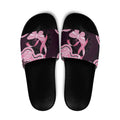 Australia Indigenous Slide Sandals Pink Ribbon Breast Cancer Butterfly Aboriginal Black - Aussie Hoodie