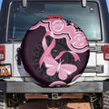 Australia Indigenous Spare Tire Cover Pink Ribbon Breast Cancer Butterfly Aboriginal Black - Aussie Hoodie