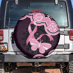Australia Indigenous Spare Tire Cover Pink Ribbon Breast Cancer Butterfly Aboriginal Black - Aussie Hoodie
