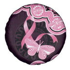 Australia Indigenous Spare Tire Cover Pink Ribbon Breast Cancer Butterfly Aboriginal Black - Aussie Hoodie