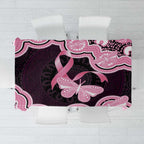 Australia Indigenous Tablecloth Pink Ribbon Breast Cancer Butterfly Aboriginal Black - Aussie Hoodie