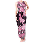 Australia Indigenous Tank Maxi Dress Pink Ribbon Breast Cancer Butterfly Aboriginal Black - Aussie Hoodie