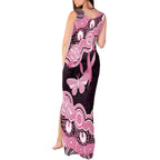 Australia Indigenous Tank Maxi Dress Pink Ribbon Breast Cancer Butterfly Aboriginal Black - Aussie Hoodie