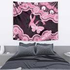 Australia Indigenous Tapestry Pink Ribbon Breast Cancer Butterfly Aboriginal Black - Aussie Hoodie