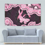 Australia Indigenous Tapestry Pink Ribbon Breast Cancer Butterfly Aboriginal Black - Aussie Hoodie