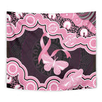 Australia Indigenous Tapestry Pink Ribbon Breast Cancer Butterfly Aboriginal Black - Aussie Hoodie