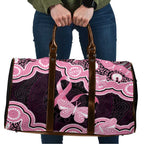 Australia Indigenous Travel Bag Pink Ribbon Breast Cancer Butterfly Aboriginal Black - Aussie Hoodie