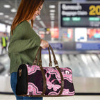 Australia Indigenous Travel Bag Pink Ribbon Breast Cancer Butterfly Aboriginal Black - Aussie Hoodie