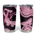 Australia Indigenous Tumbler Cup Pink Ribbon Breast Cancer Butterfly Aboriginal Black - Aussie Hoodie