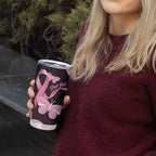 Australia Indigenous Tumbler Cup Pink Ribbon Breast Cancer Butterfly Aboriginal Black - Aussie Hoodie