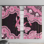 Australia Indigenous Window Curtain Pink Ribbon Breast Cancer Butterfly Aboriginal Black - Aussie Hoodie