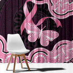 Australia Indigenous Window Curtain Pink Ribbon Breast Cancer Butterfly Aboriginal Black - Aussie Hoodie