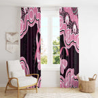 Australia Indigenous Window Curtain Pink Ribbon Breast Cancer Butterfly Aboriginal Black - Aussie Hoodie