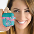 Hereditary And Gynecologic Cancer Awareness AirPods Case Teal Pink Ribbon Aboriginal Art - Aussie Hoodie