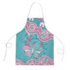 Hereditary And Gynecologic Cancer Awareness Apron Teal Pink Ribbon Aboriginal Art - Aussie Hoodie