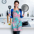 Hereditary And Gynecologic Cancer Awareness Apron Teal Pink Ribbon Aboriginal Art - Aussie Hoodie