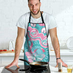 Hereditary And Gynecologic Cancer Awareness Apron Teal Pink Ribbon Aboriginal Art - Aussie Hoodie