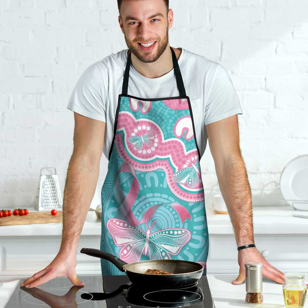 Hereditary And Gynecologic Cancer Awareness Apron Teal Pink Ribbon Aboriginal Art - Aussie Hoodie